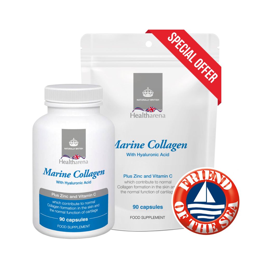 Marine Collagen with Hyaluronic Acid, Zinc and Vitamin C - 1 Pot + 1 Refill pouch