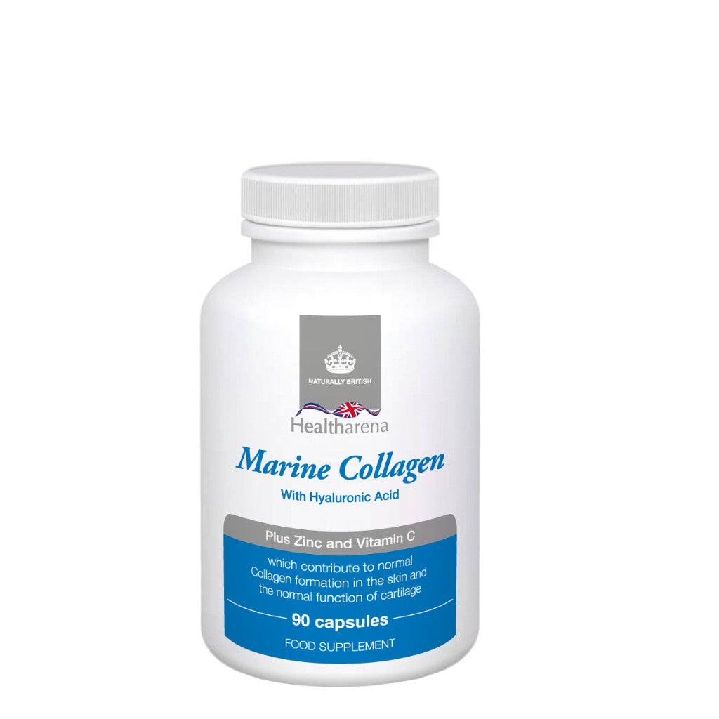 Marine Collagen with Hyaluronic Acid, Zinc and Vitamin C, NEW Eco-Pot (90 Capsules)
