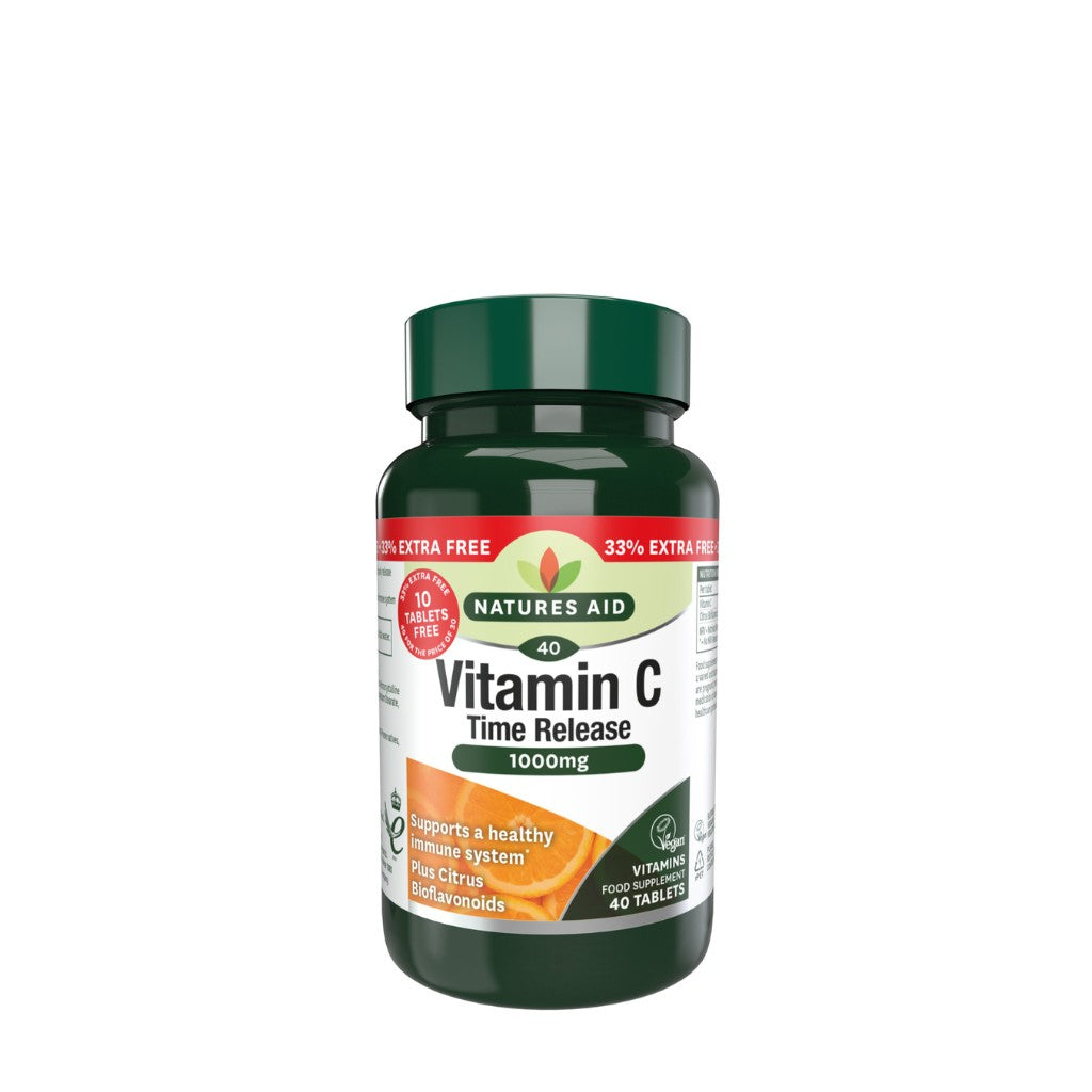 Natures Aid Vitamin C Time Release, 30 tablets + 10 FREE