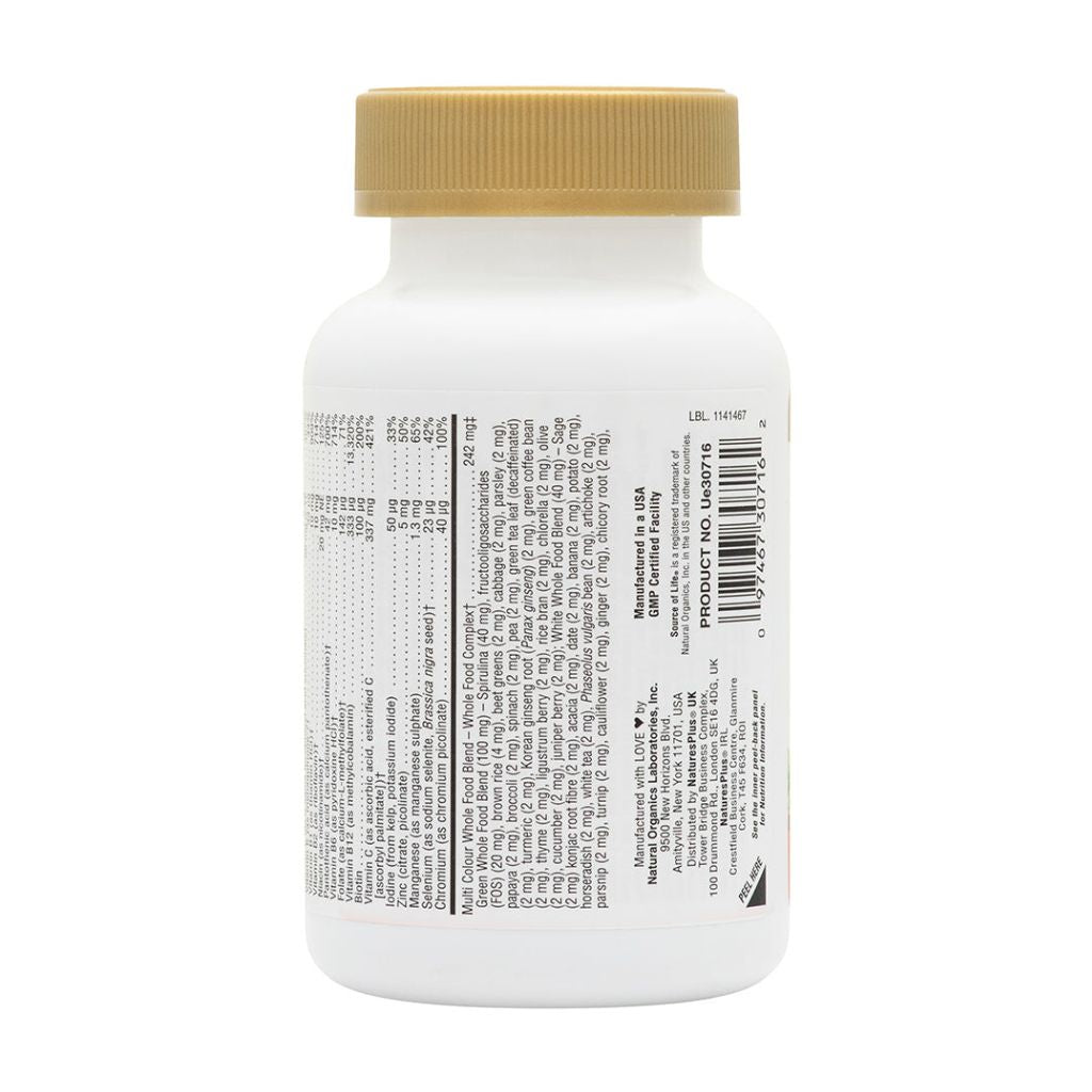 Natures Plus, Source of Life® GOLD Multivitamin Capsules The Ultimate Multi-Vitamin Supplement, 90 vegan capsules