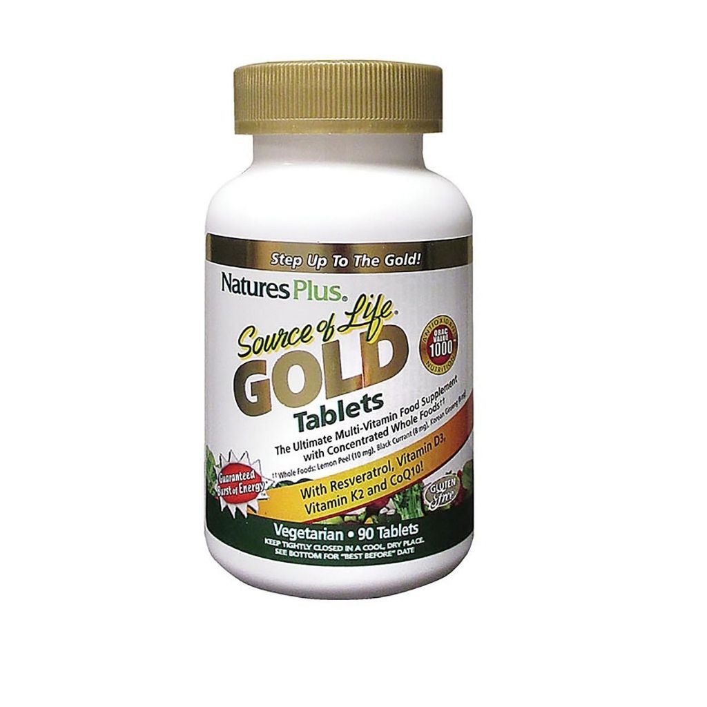 Natures Plus, Source of Life Gold, The Ultimate Multi-Vitamin Supplement, 90 Tablets